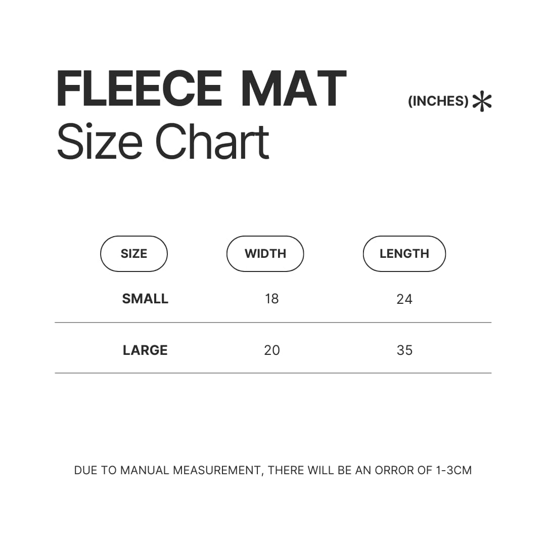 Fleece Mat Size Chart - Saiki K Merch