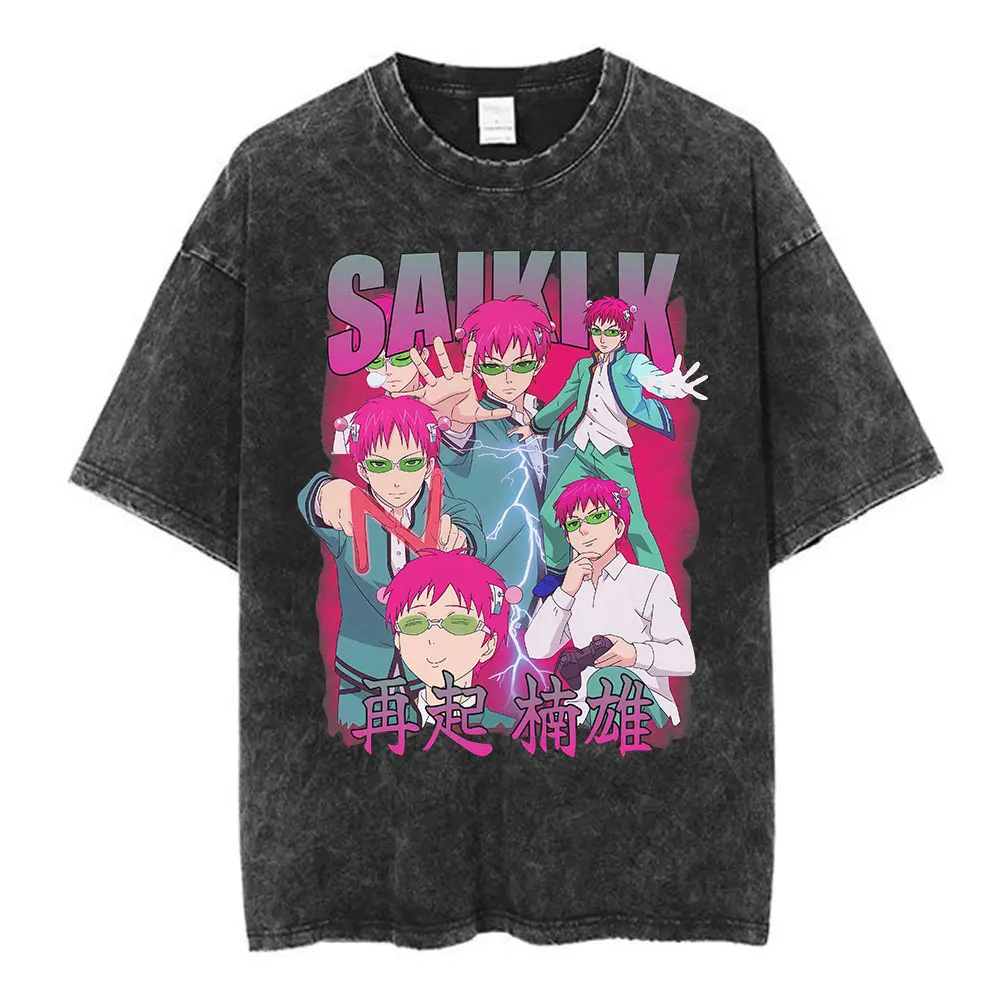 Saiki K Saiki Kusuo Handsome Mineral Wash T-Shirt