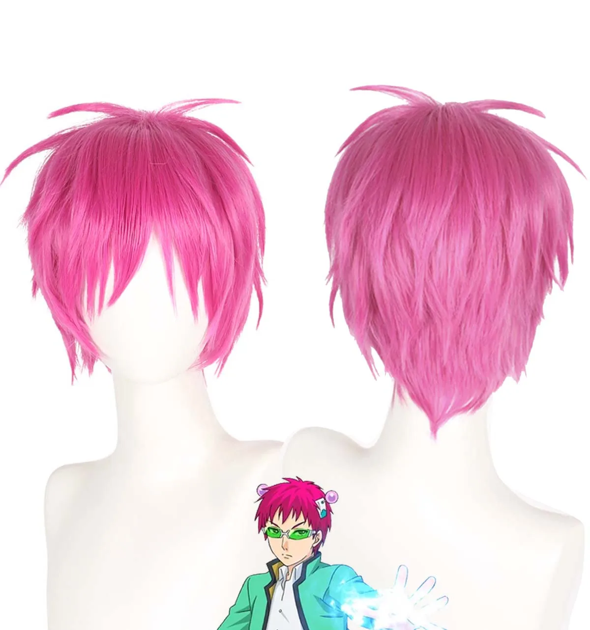 Anime the Disastrous Life of Saiki K Saiki Kusuo Cosplay Pink Wig